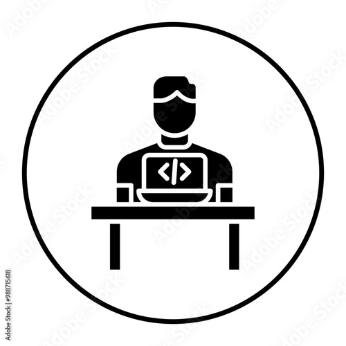 Web Designer Male vector icon. Can be used for Home Based Business iconset.