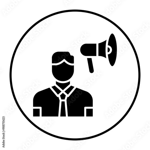 Influencer Male vector icon. Can be used for Home Based Business iconset.