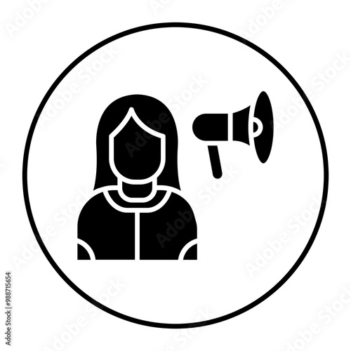 Influencer Female vector icon. Can be used for Home Based Business iconset.