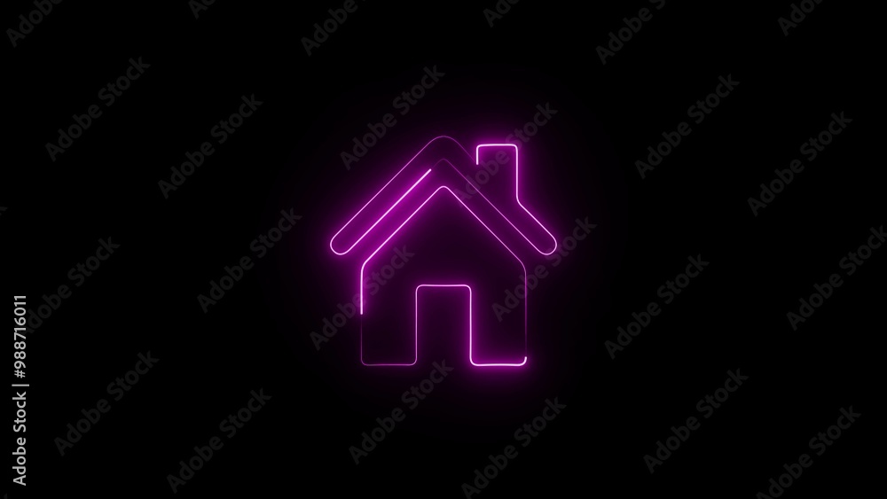 Hut icon glowing neon light on black background. House icon neon glowing light on black background. Hut icon glowing neon light on black background. House icon neon glowing light on black background.