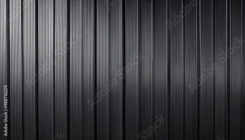 Modern backdrop is created by a grooved, dark metal wall. Vertical stripes enhance the industrial design, ideal for a minimalist aesthetic photo