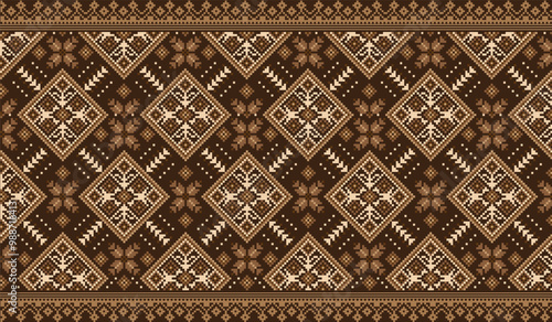Abstract ethnic geometric pattern design for background or wallpaper,clothing,wrapping,batik,vector illustration.