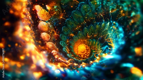 Psychedelic vision of fractal tunnel