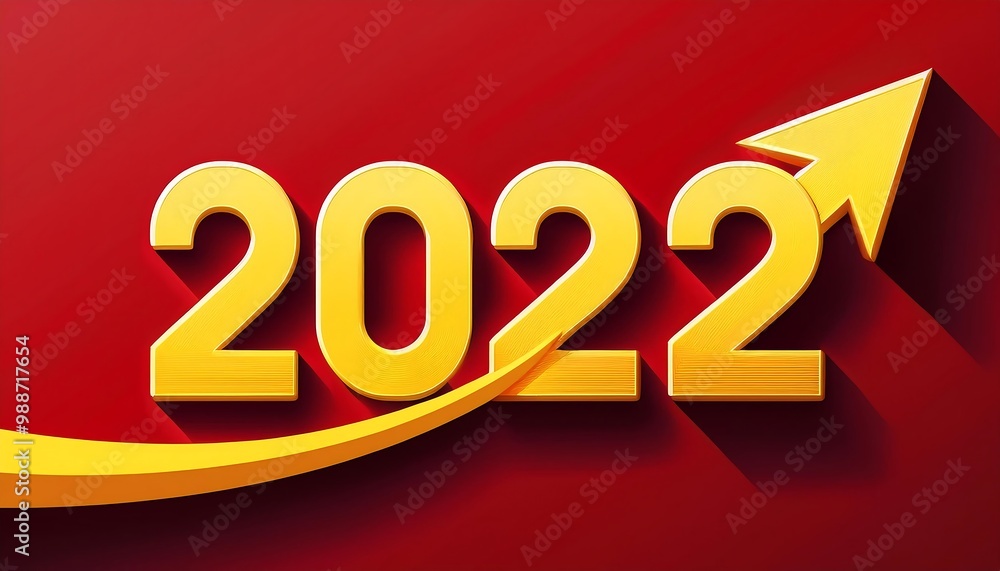 years written red background yellow arrow representing business success productivity years written red background yellow arrow representing business success productivity
