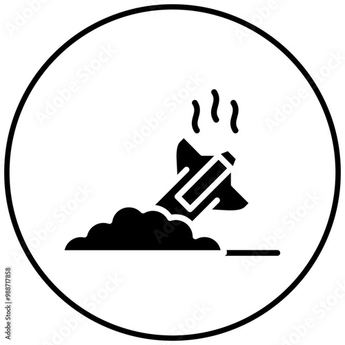 Spaceship Crash vector icon. Can be used for Science Fiction iconset.