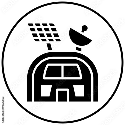 Space Station vector icon. Can be used for Science Fiction iconset.