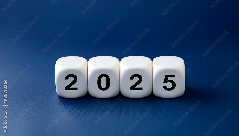 symbol new era flipping white dice cubes dark blue minimalist background symbol new era flipping white dice cubes dark blue minimalist background