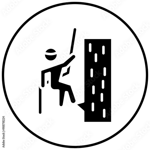 Rappelling Gear vector icon. Can be used for Outdoor Fun iconset.