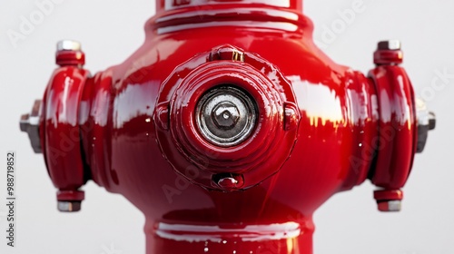 Close-Up of Shiny Red Fire Hydrant