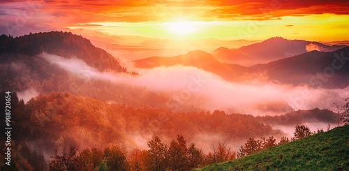 Misty mountain landscape