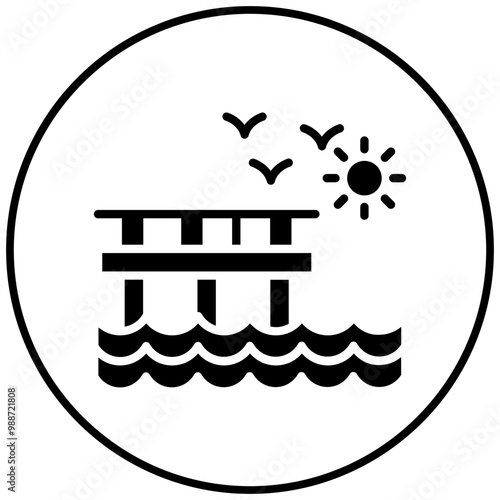 Wharves vector icon. Can be used for Coastline iconset.