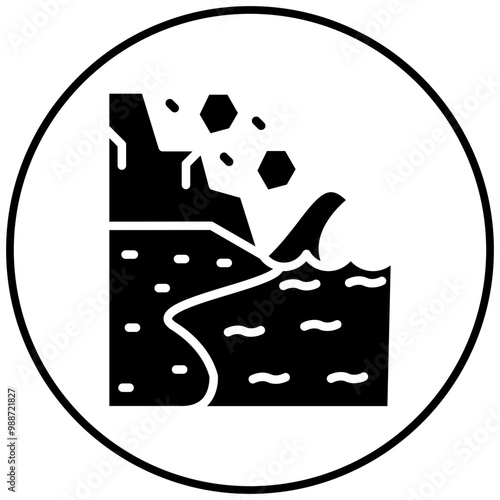 Landslide vector icon. Can be used for Coastline iconset.