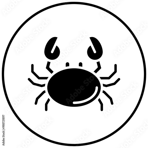 Crab vector icon. Can be used for Coastline iconset.