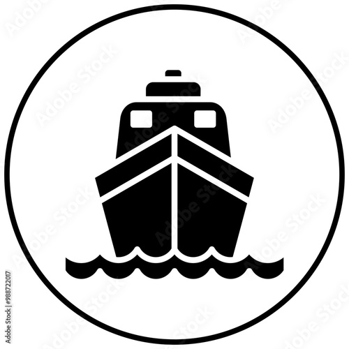 Ship vector icon. Can be used for Coastline iconset.