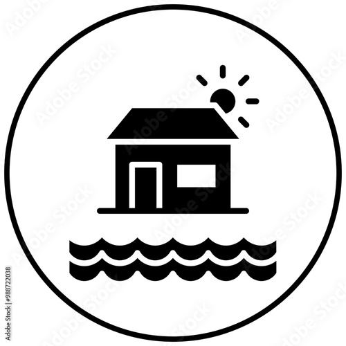 Coast House vector icon. Can be used for Coastline iconset.