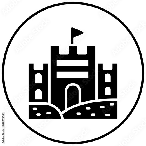 Sandcastle vector icon. Can be used for Coastline iconset.