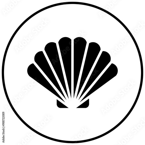 Seashell vector icon. Can be used for Coastline iconset.