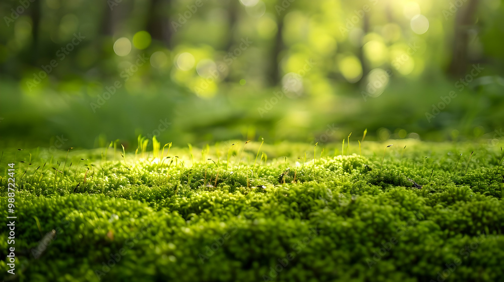 Close Up of Lush Green Moss in a Forest Close Up of Lush Green Moss in a Forest