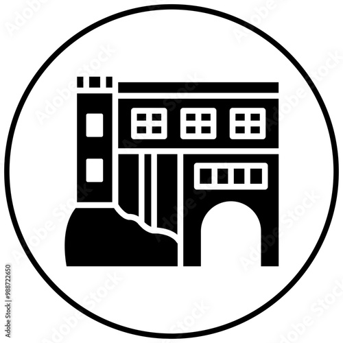 Amalfi Coastline vector icon. Can be used for Italy iconset.