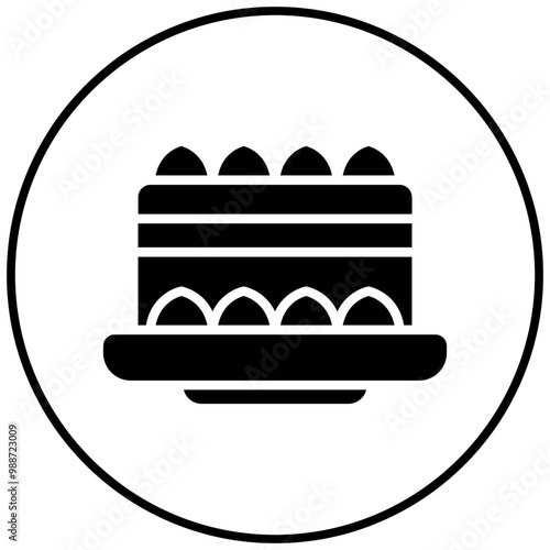 Tiramisu vector icon. Can be used for Italy iconset.
