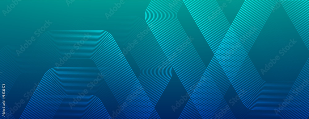 Obraz premium Hexagonal digital abstract background. Futuristic digital network hexagonal stripe line art design for poster, brochure, cover, website, banner