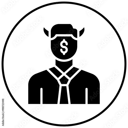 Corrupt Politician vector icon. Can be used for Corruption iconset.