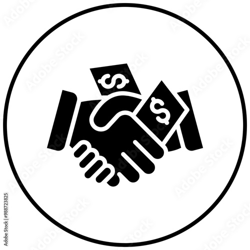 Unethical Handshake vector icon. Can be used for Corruption iconset.