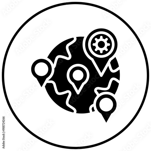 Outbreak Map vector icon. Can be used for Infectious Diseases iconset.