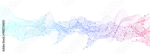 Abstract digital technology background. Digital tech motherboard texture design. Engineering circuit board concept for poster, header, banner, website, presentation.