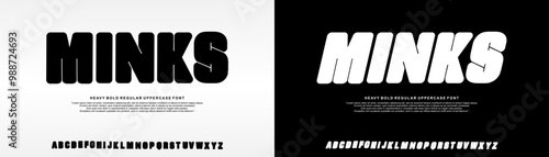 Modern uppercase Bold Heavy Font. Typography urban style alphabet fonts for fashion, sport, technology, digital, movie, logo design, vector illustration.
