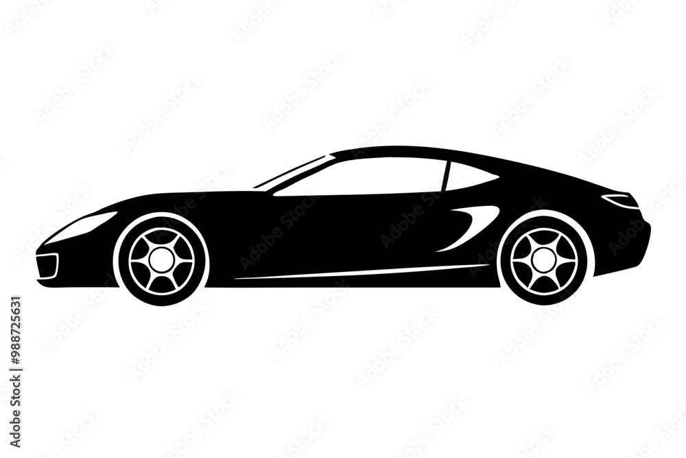 Fototapeta premium sport car silhouette, sport car icon white background