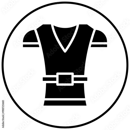 Chest Armor vector icon. Can be used for Rugby iconset.