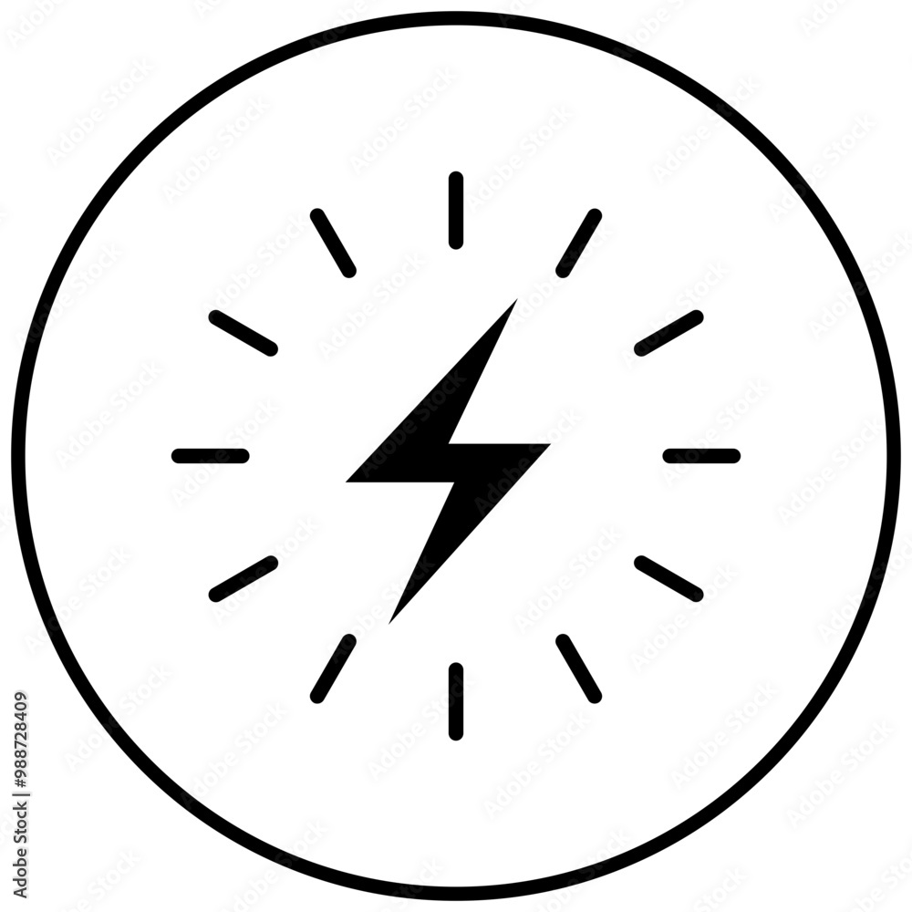 Thunderbolt vector icon. Can be used for Battery and Power iconset.