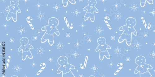 Charming Christmas Sweets: A Delightful Pattern of Gingerbread and Lollipops for Joy

