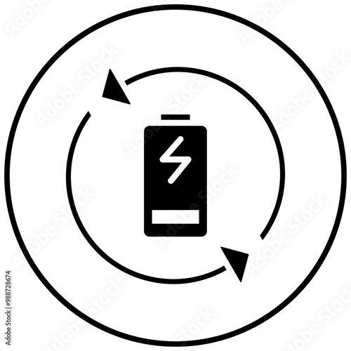 Recharge Battery vector icon. Can be used for Battery and Power iconset.