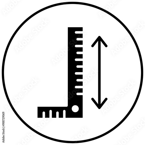 Ruler vector icon. Can be used for Shoemaker iconset.