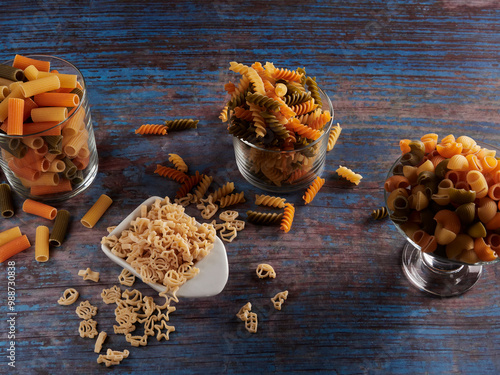 Various types of Italian pasta