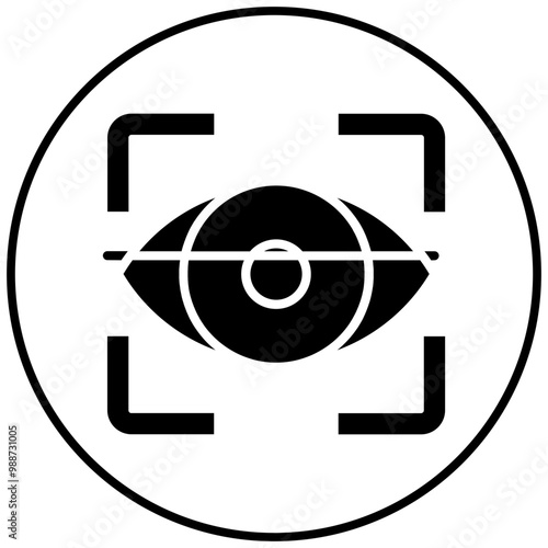 Eye Recognition vector icon. Can be used for Biometrics iconset.