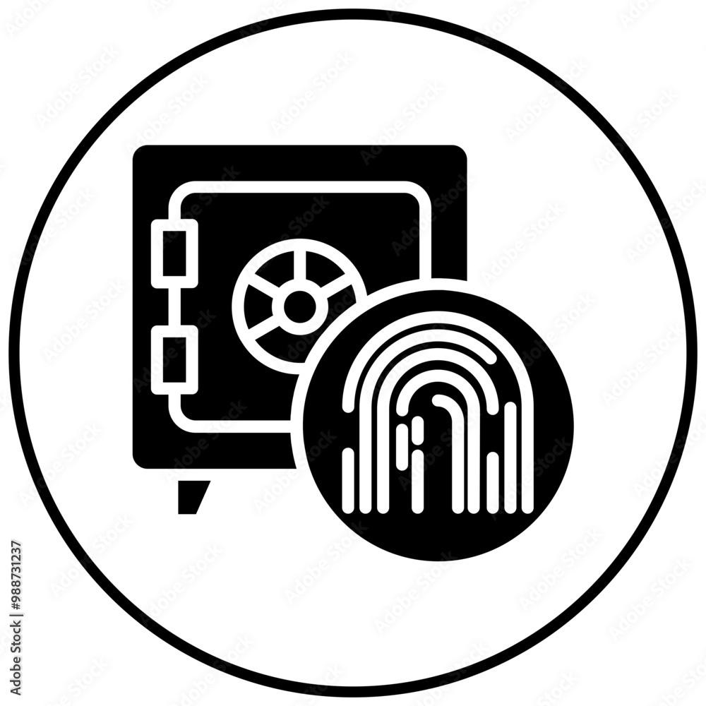 Biometric Safety Box vector icon. Can be used for Biometrics iconset. Biometric Safety Box vector icon. Can be used for Biometrics iconset.