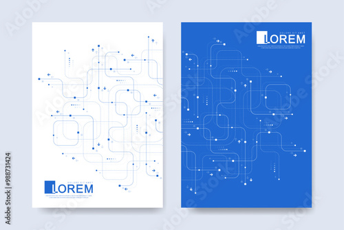 Abstract digital technology cover template design for a report and brochure, flyer, leaflets, poster, header, banner, website, presentation. Vector illustration