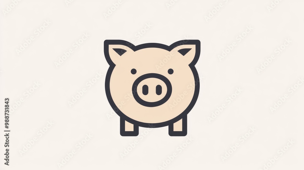 A minimalist piggy bank logo design, featuring a stylized pig in simple lines, symbolizing savings and financial security. A minimalist piggy bank logo design, featuring a stylized pig in simple lines, symbolizing savings and financial security.