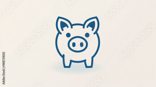 A minimalist piggy bank logo design, featuring a stylized pig in simple lines, symbolizing savings and financial security.