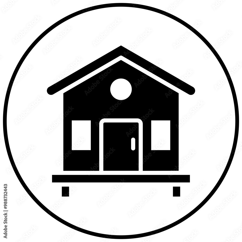 Bungalow vector icon. Can be used for Beach Resort iconset. Bungalow vector icon. Can be used for Beach Resort iconset.