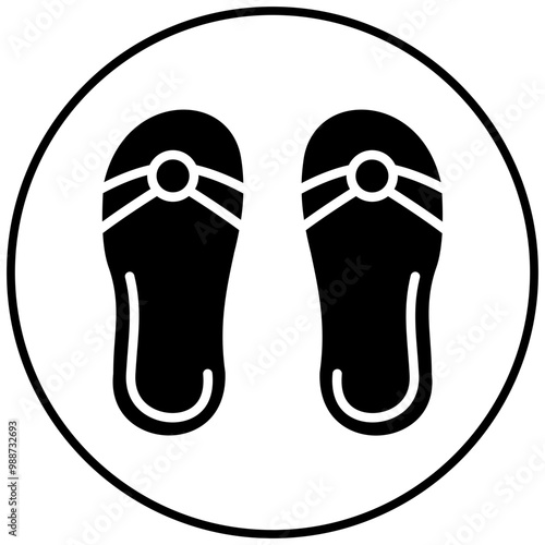 Flipflops vector icon. Can be used for Beach Resort iconset.