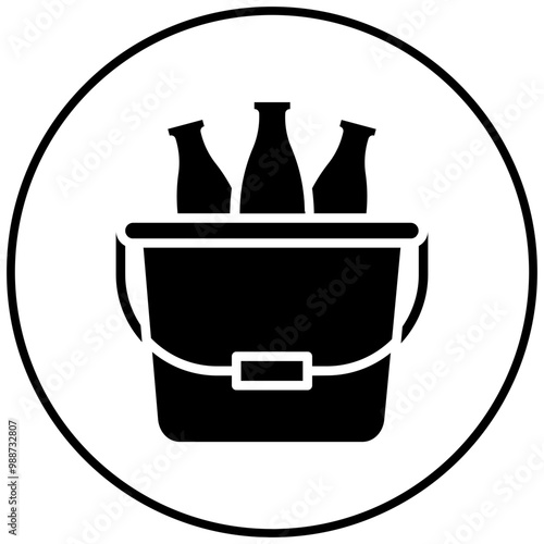 Bucket vector icon. Can be used for Luxury iconset.