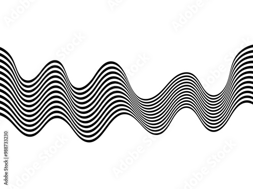 Abstract black and white brush lines. wave background. Vector illustration. Eps 10