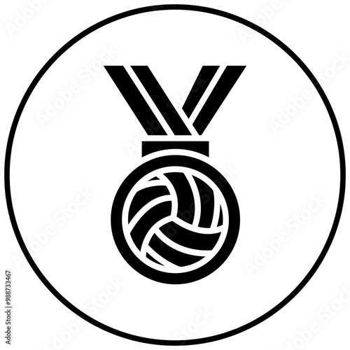 Medal vector icon. Can be used for Volleyball iconset.