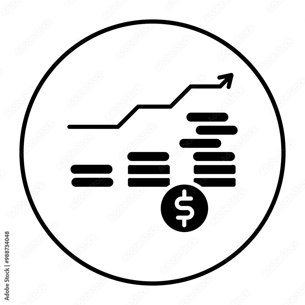 Rise vector icon. Can be used for Trading iconset.