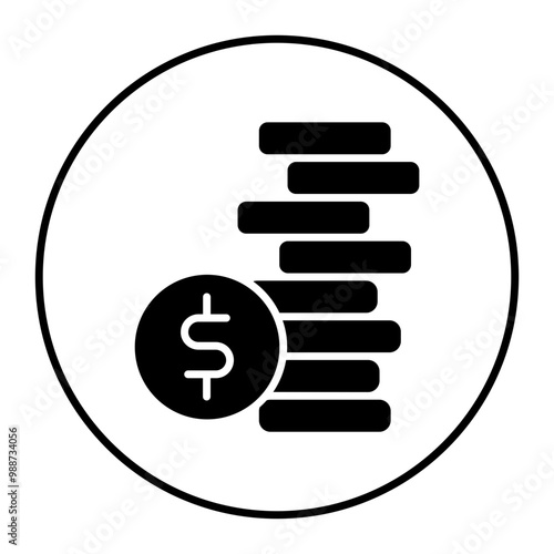 Stacks of Coins vector icon. Can be used for Trading iconset.