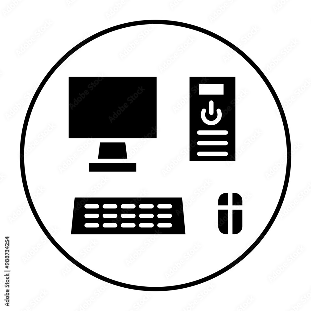 Computer vector icon. Can be used for Retro iconset. Computer vector icon. Can be used for Retro iconset.